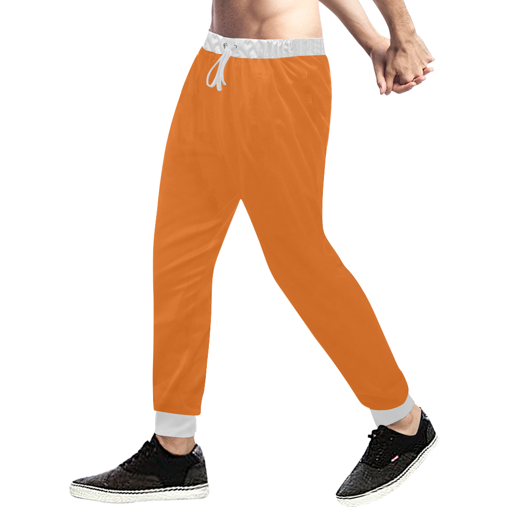 color pumpkin Men's All Over Print Sweatpants (Model L11)