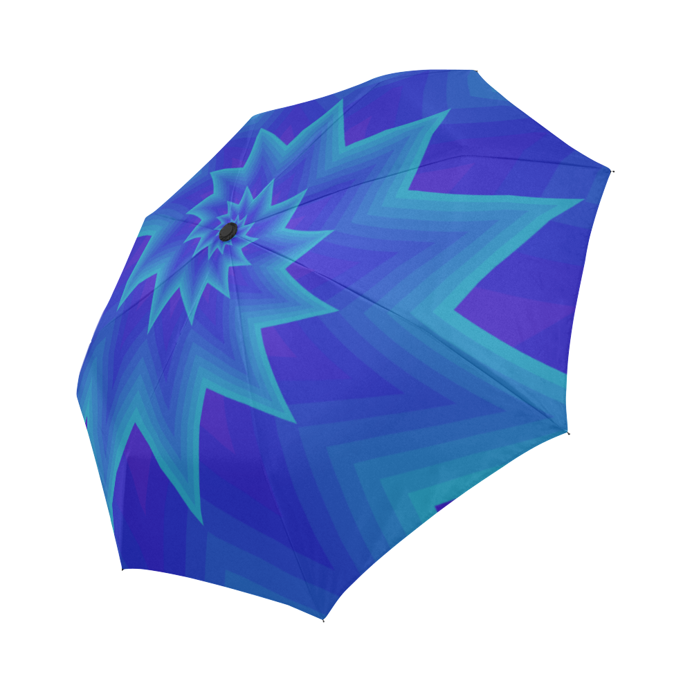 Royal blue star Auto-Foldable Umbrella (Model U04)
