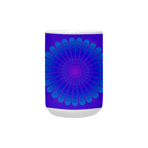 Blue flower on blue violet multiple squares Custom Ceramic Mug (15OZ)