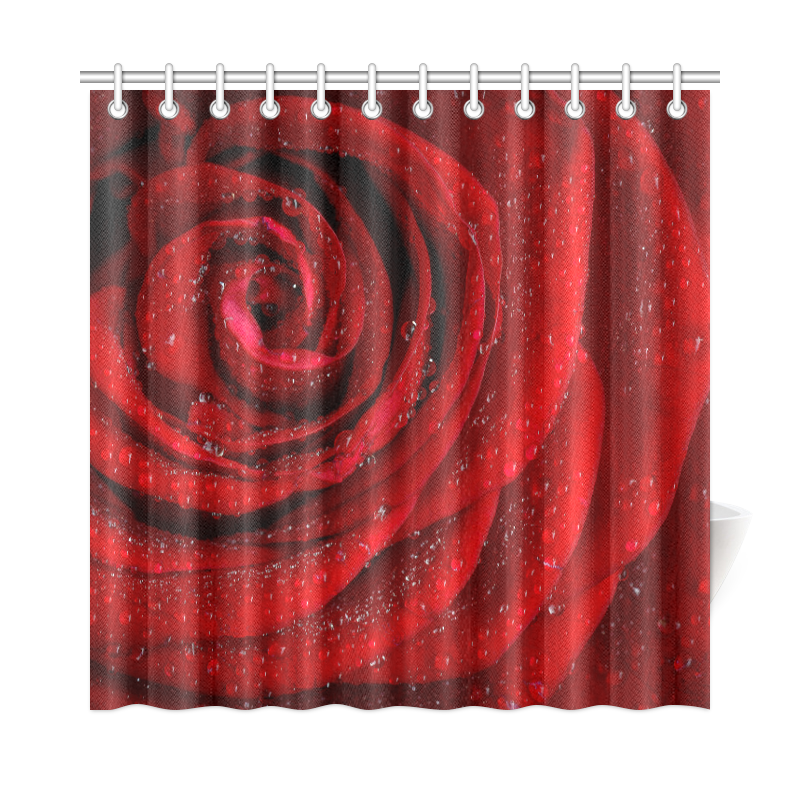 Red rosa Shower Curtain 72"x72"