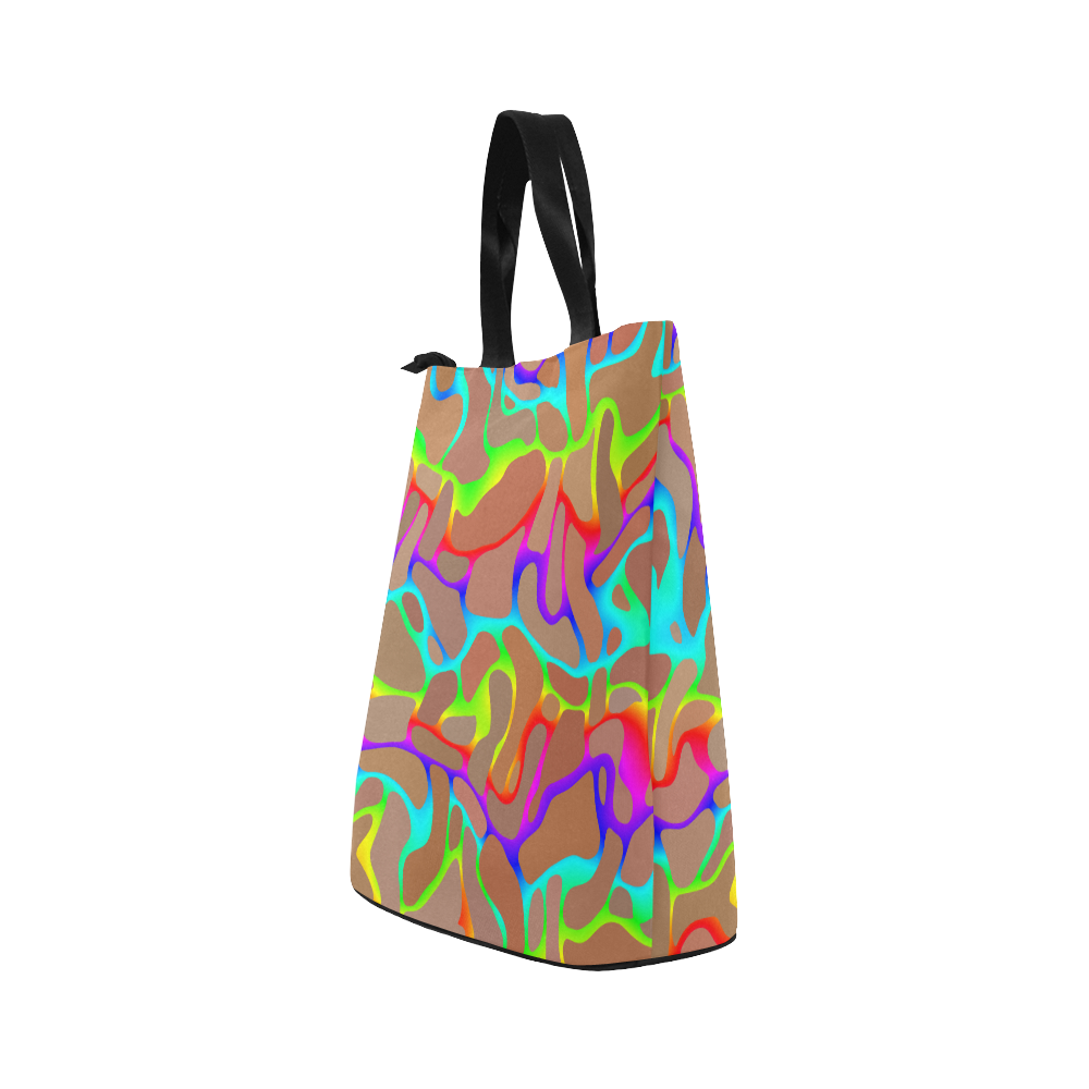 Colorful wavy shapes Nylon Lunch Tote Bag (Model 1670)