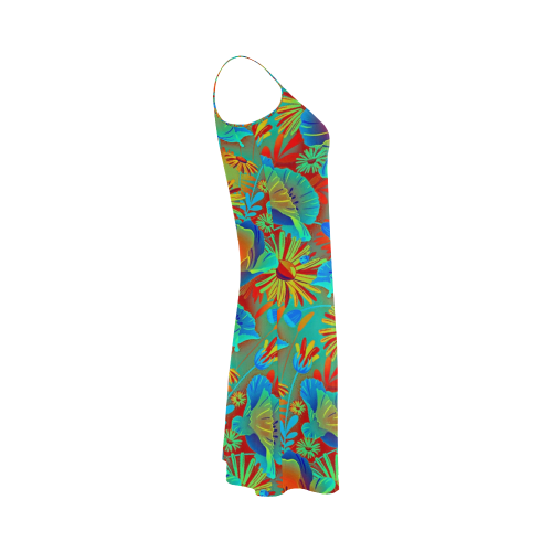 bright tropical floral Alcestis Slip Dress (Model D05)