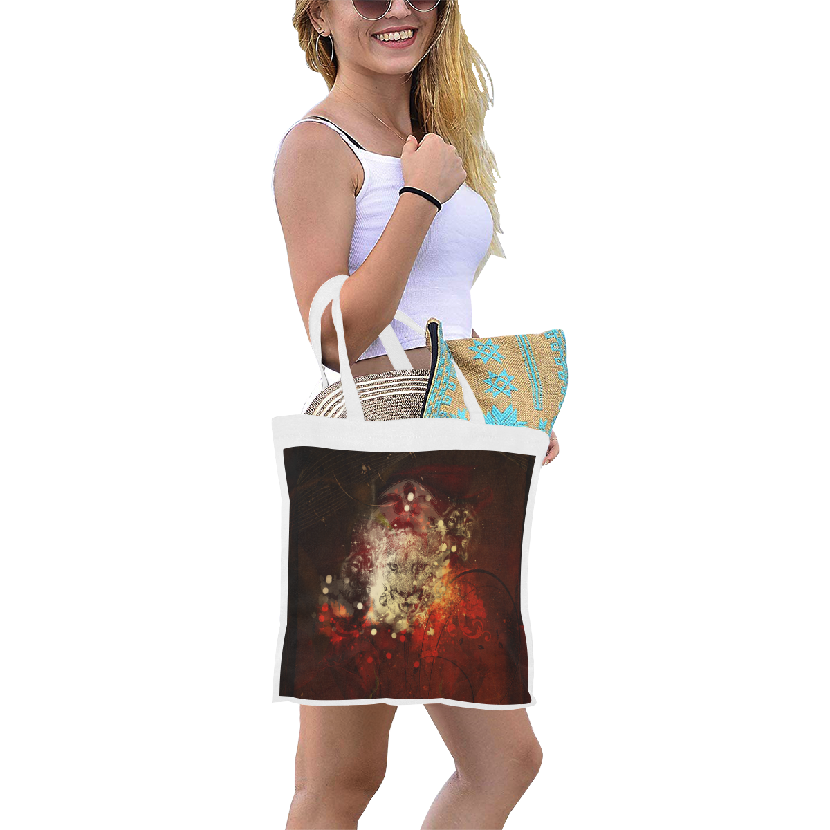Colorful lion Canvas Tote Bag/Small (Model 1700)