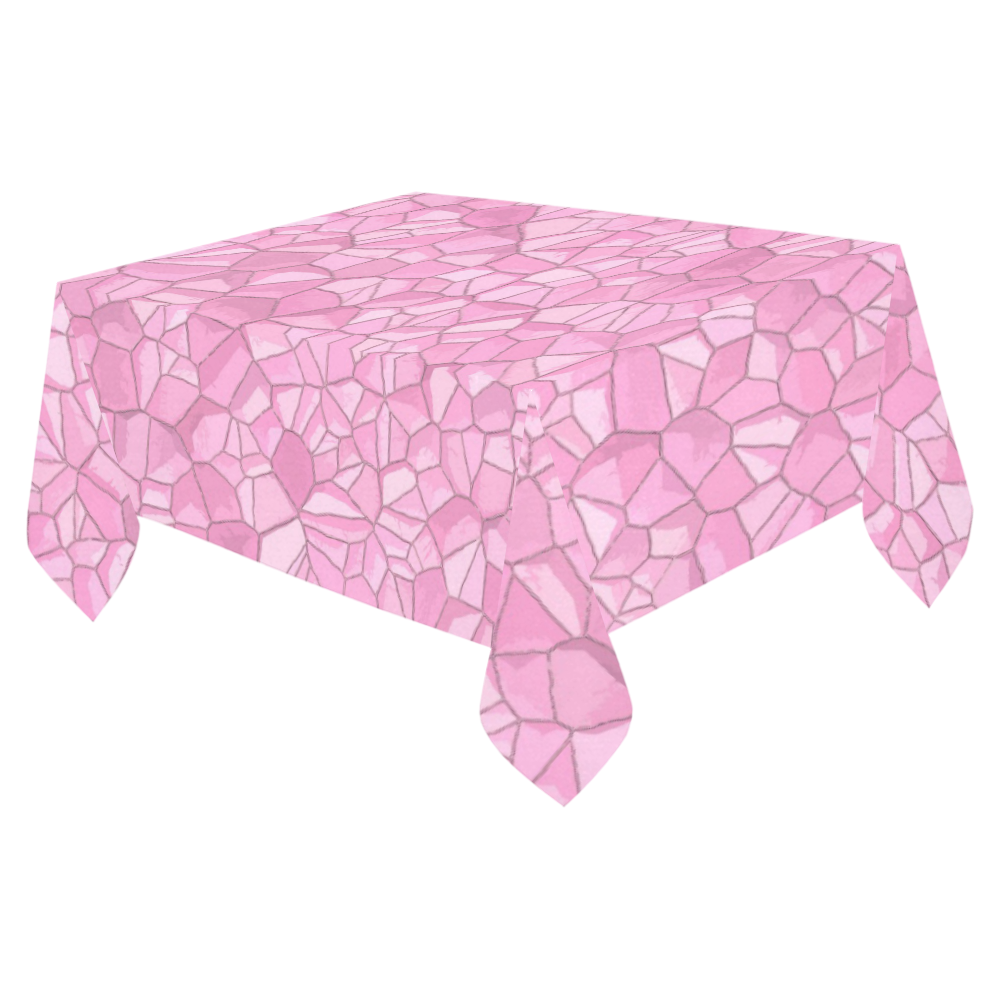 Pink Crystals Cotton Linen Tablecloth 52"x 70"