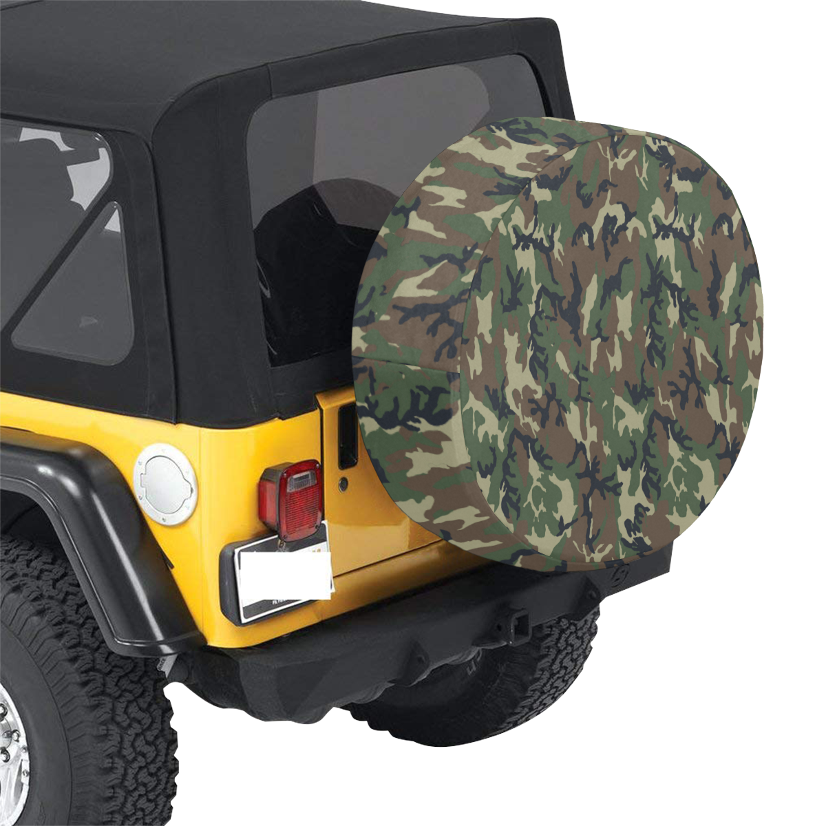 Woodland Forest Green Camouflage 34 Inch Spare Tire Cover