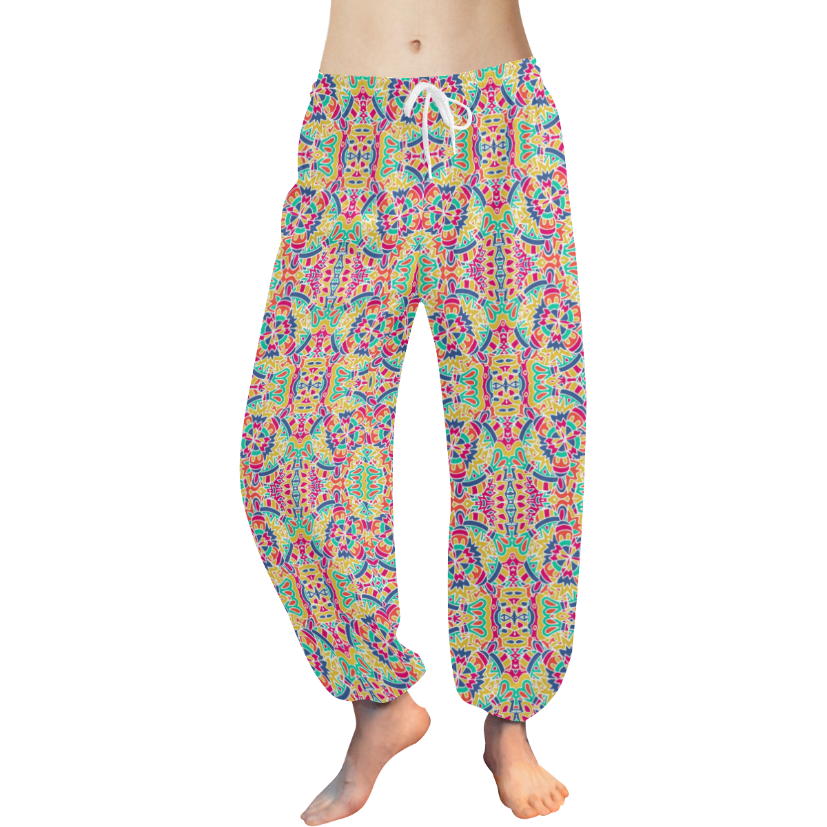 Kaleidoscope Colorful Mandala Women's All Over Print Harem Pants (Model L18)