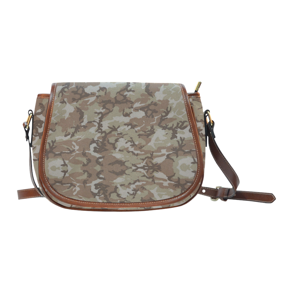 Woodland Desert Brown Camouflage Saddle Bag/Small (Model 1649) Full Customization