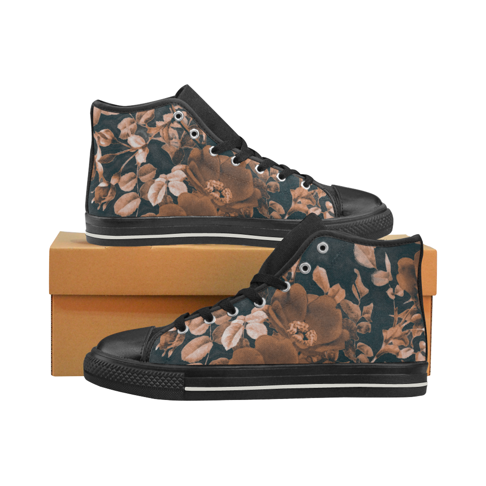 flowers #flowers #pattern #flora Men’s Classic High Top Canvas Shoes (Model 017)