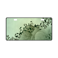 Wonderful flowers, soft green colors License Plate