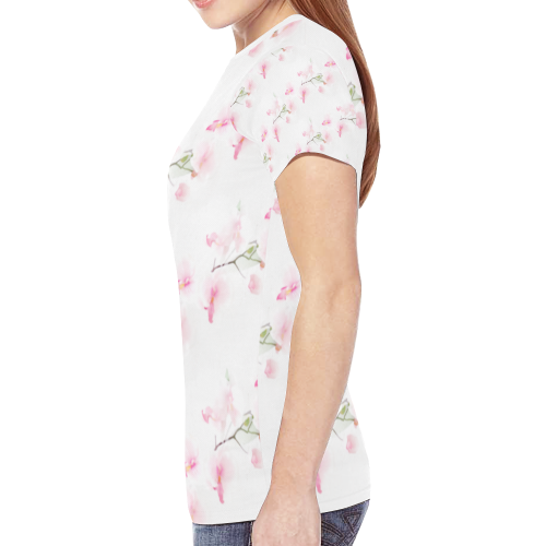 Pattern Orchidées New All Over Print T-shirt for Women (Model T45)