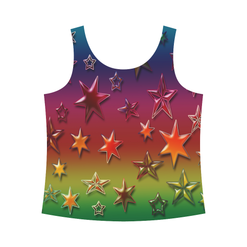 Rainbow Stars All Over Print Tank Top for Women (Model T43)