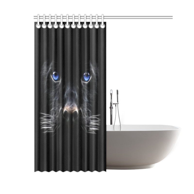 Big Black Cat Shower Curtain 60"x72"