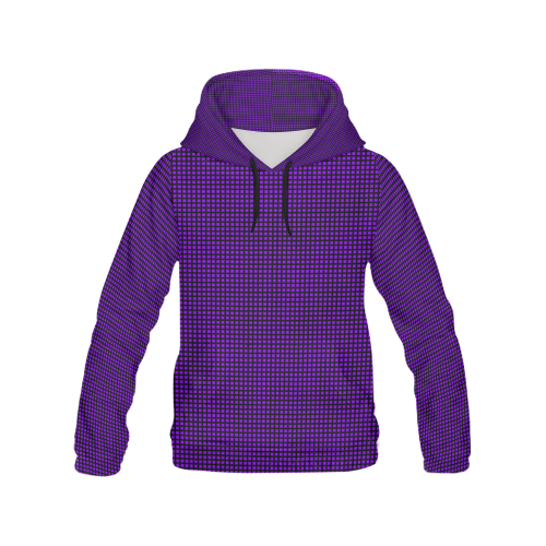 Squares in Purple All Over Print Hoodie for Women (USA Size) (Model H13)