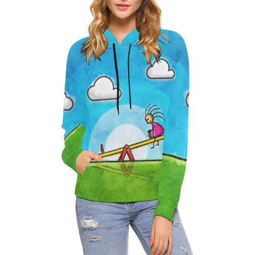 Imaginary Friend All Over Print Hoodie for Women (USA Size) (Model H13)
