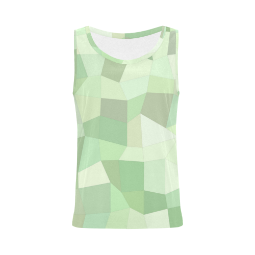 Pastel Greens Mosaic All Over Print Tank Top for Women (Model T43)