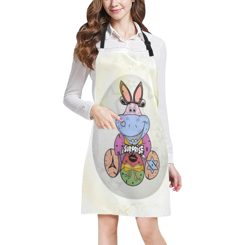 Hippo Surprise Popart by Nico Bielow All Over Print Apron