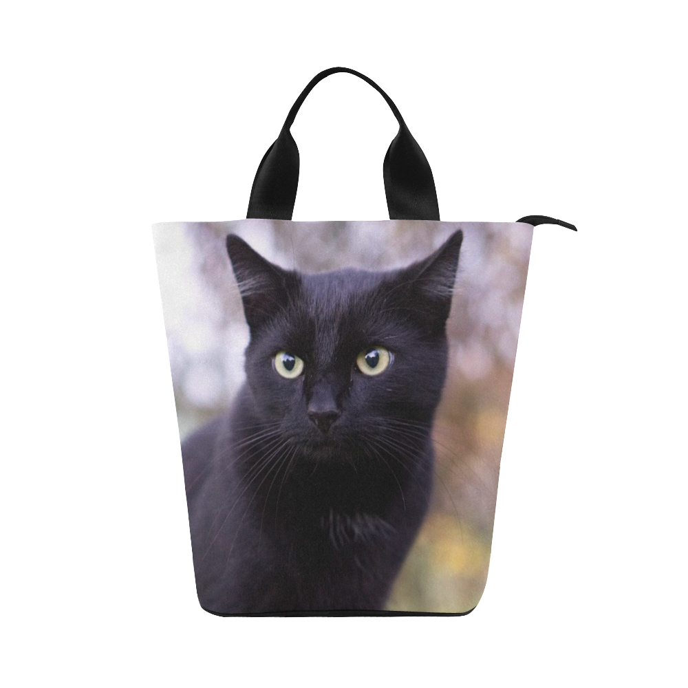 Black cat by JamColors Nylon Lunch Tote Bag (Model 1670)