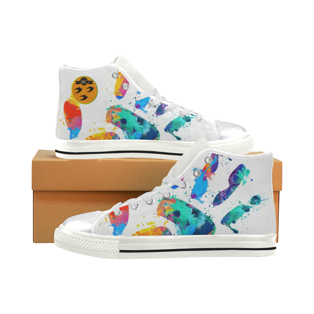 36 Beautiful finger many colors Women's Classic High Top Canvas Shoes (Model 017)