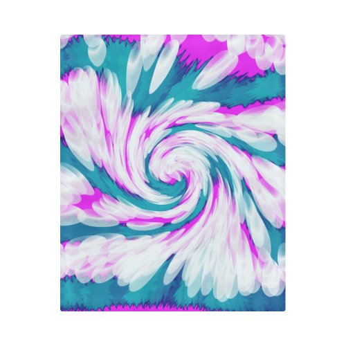 Turquoise Pink Tie Dye Swirl Abstract Duvet Cover 86"x70" ( All-over-print)