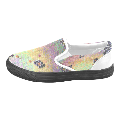 hexagon tile in rainbow colors 2 Slip-on Canvas Shoes for Men/Large Size (Model 019)