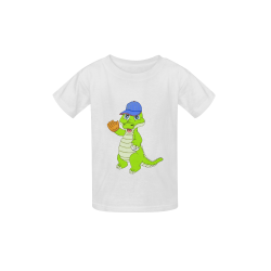 Baseball Gator White Kid's  Classic T-shirt (Model T22)