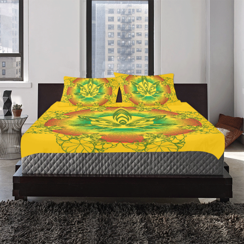 Rasta Nouveau (yellow) 3-Piece Bedding Set