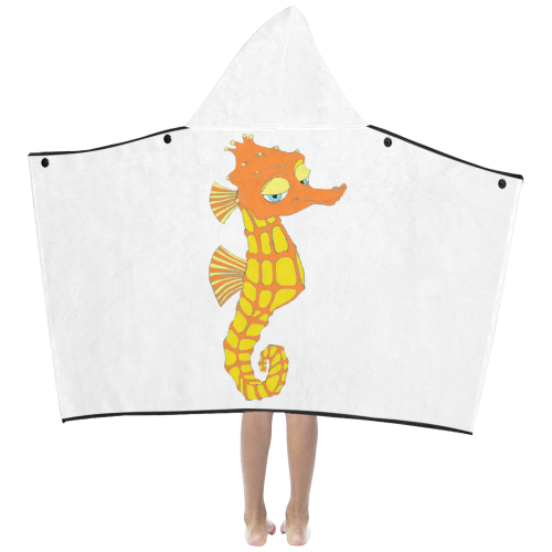 Sassy Seahorse White Kids' Hooded Bath Towels