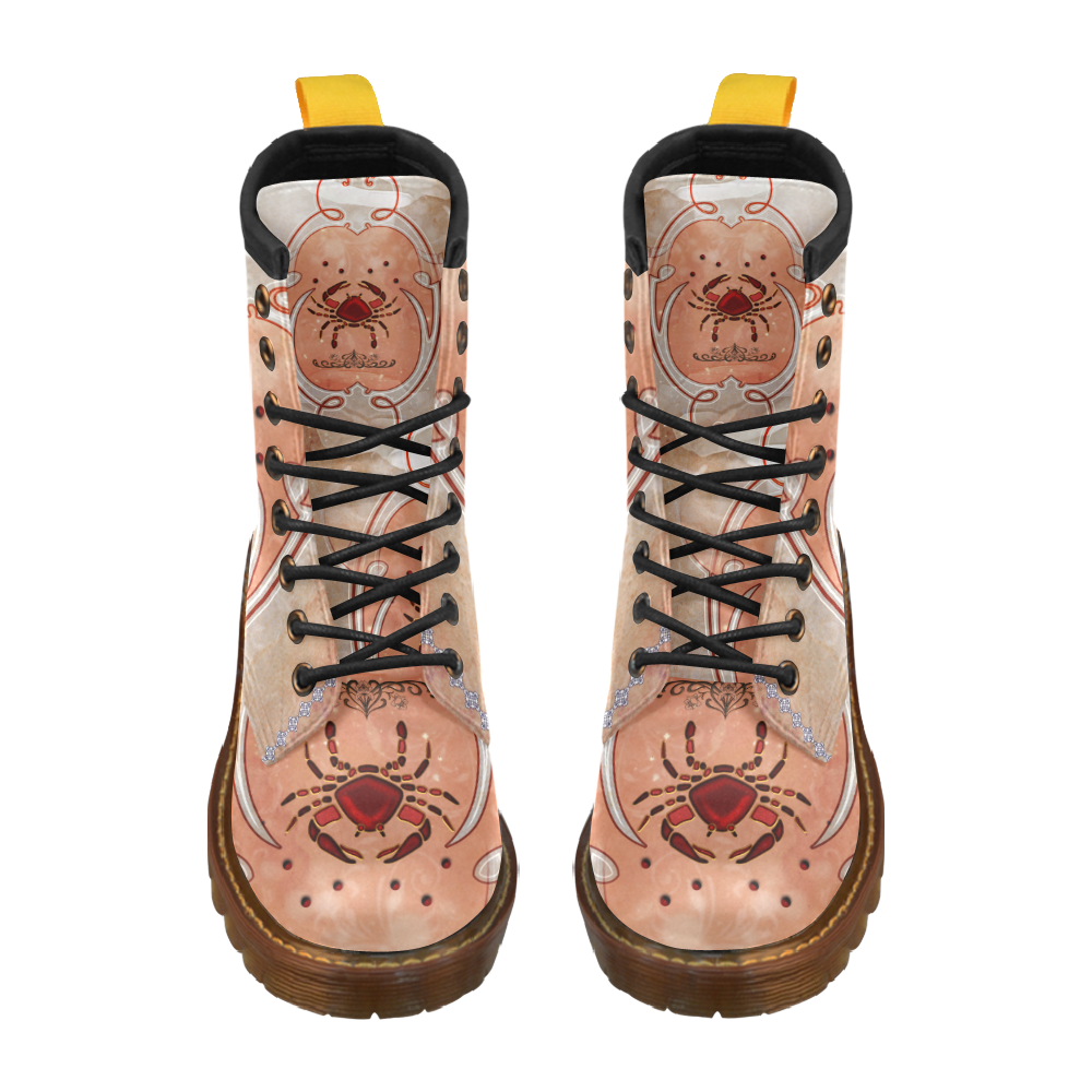 Decorative crab High Grade PU Leather Martin Boots For Women Model 402H