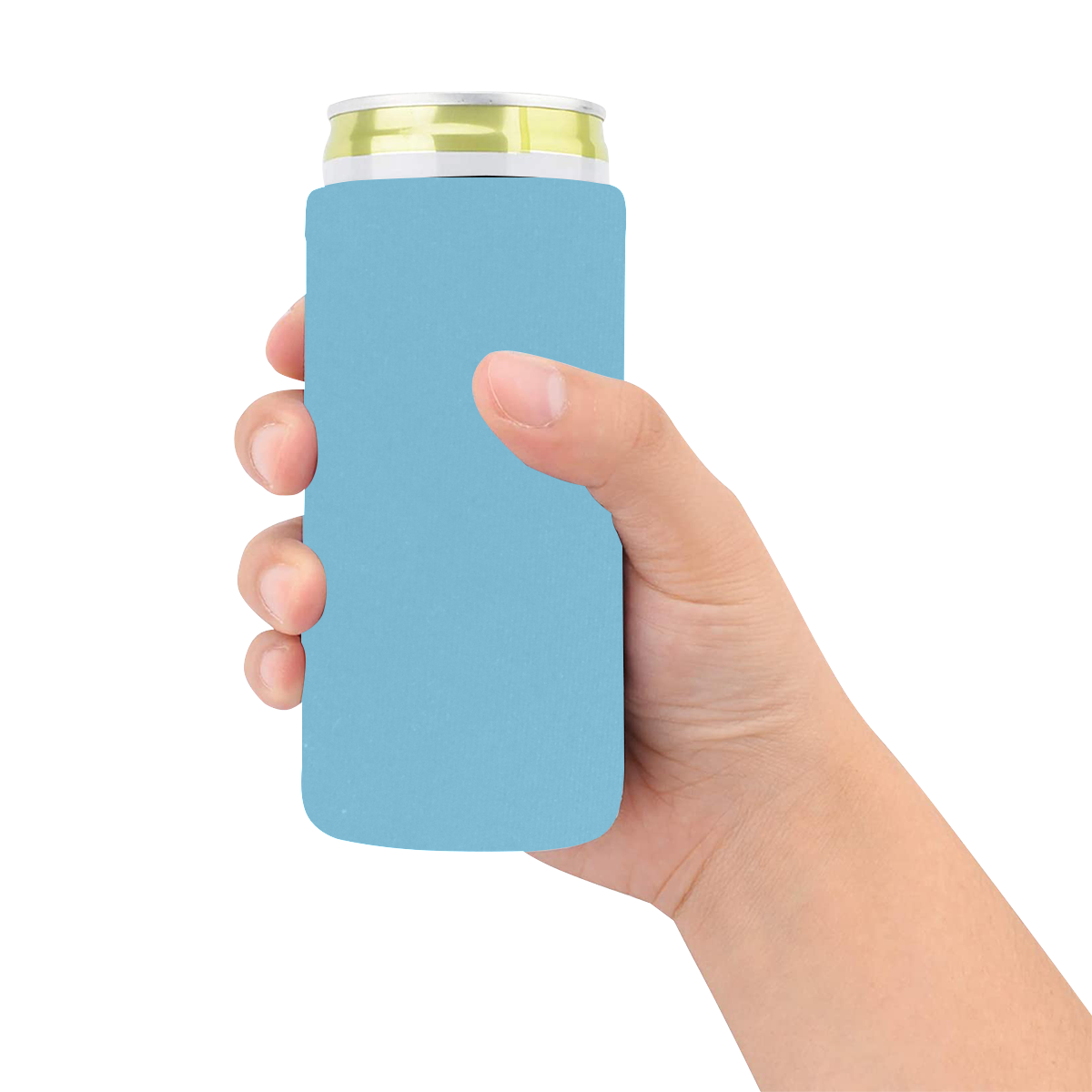 color baby blue Neoprene Can Cooler 5" x 2.3" dia.