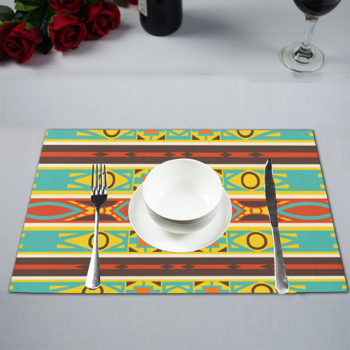 Ovals rhombus and squares Placemat 12''x18''