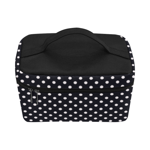 Black polka dots Lunch Bag/Large (Model 1658)