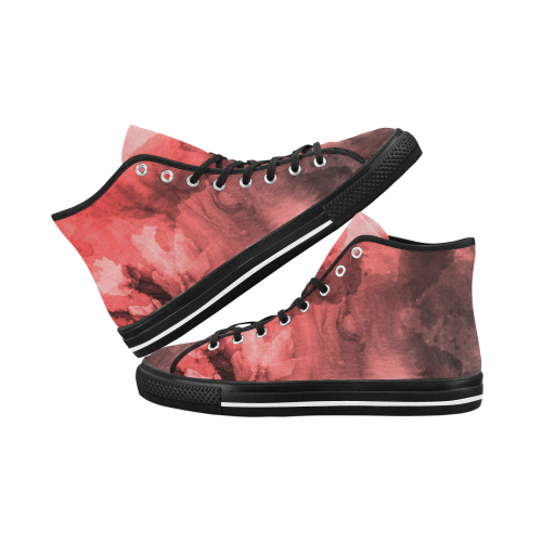 Red and Black Watercolour Vancouver H Women's Canvas Shoes (1013-1)