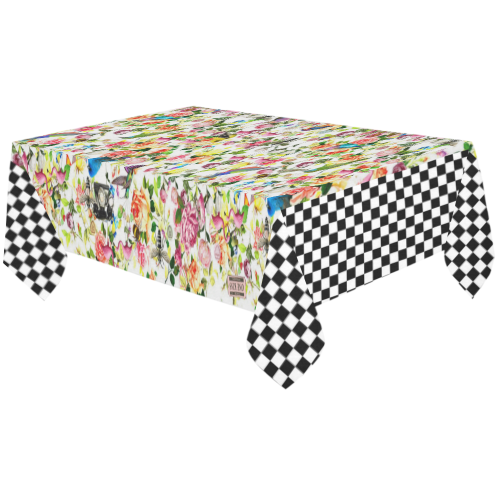 Everything Two  (chequerboard) Cotton Linen Tablecloth 60"x120"