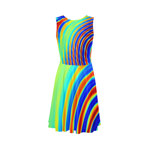 Rainbow Sleeveless Ice Skater Dress (D19)