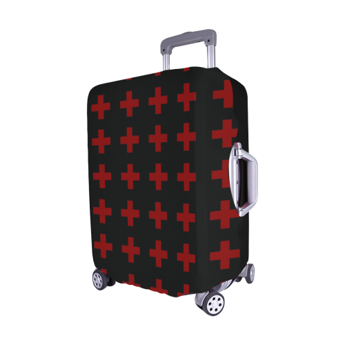 Punk Rock Style Red Crosses Pattern Design Luggage Cover/Medium 22"-25"