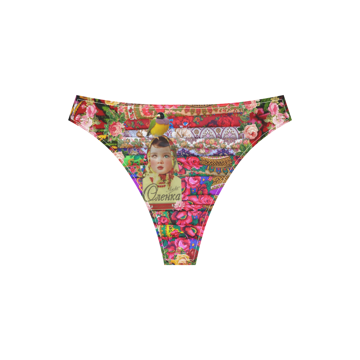 Flower Child Sport Top & High-Waisted Bikini Swimsuit (Model S07)