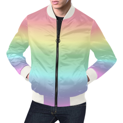 Pastel Rainbow All Over Print Bomber Jacket for Men (Model H19)