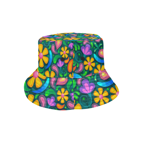 Retro Flowers All Over Print Bucket Hat