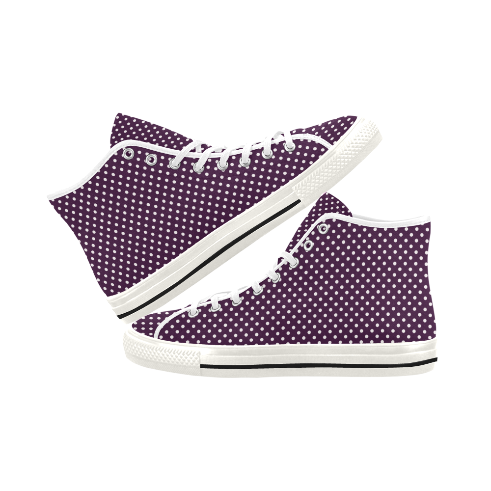 Burgundy polka dots Vancouver H Women's Canvas Shoes (1013-1)
