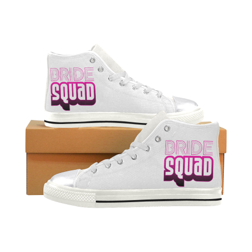 Bride Squad Women's Classic High Top Canvas Shoes (Model 017)