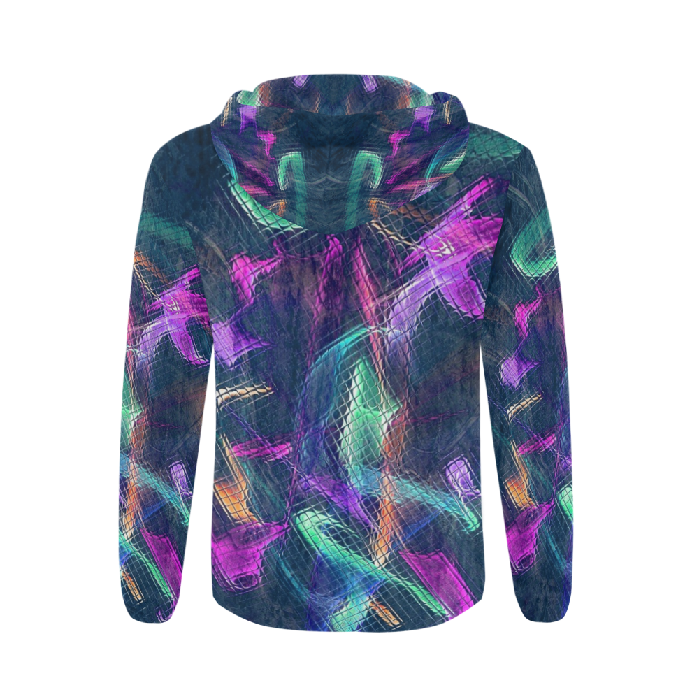 Techno by Nico Bielow All Over Print Full Zip Hoodie for Men (Model H14)
