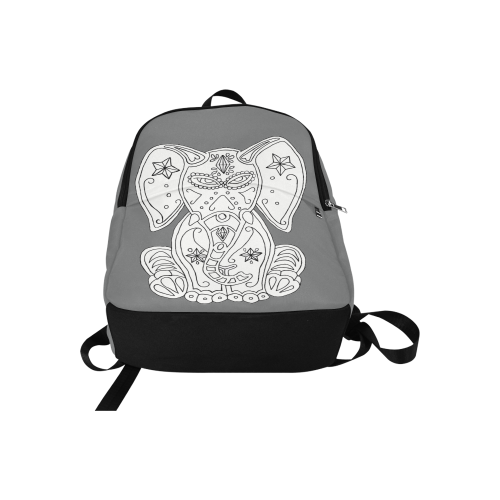 Color Me Sugar Skull Elephant Grey Fabric Backpack for Adult (Model 1659)