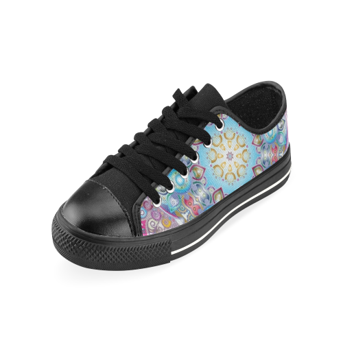 MANDALA DIAMONDS ARE FOREVER Low Top Canvas Shoes for Kid (Model 018)