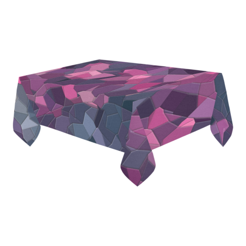 purple pink magenta mosaic #purple Cotton Linen Tablecloth 60" x 90"