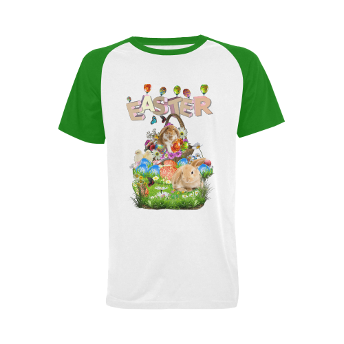 Happy Easter Men's Raglan T-shirt Big Size (USA Size) (Model T11)
