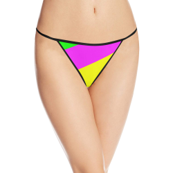 Bright Neon Colors Diagonal Women's All Over Print G-String Panties (Model L35)