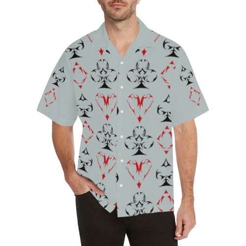 The four suits in playing cards Hawaiian Shirt (Model T58)