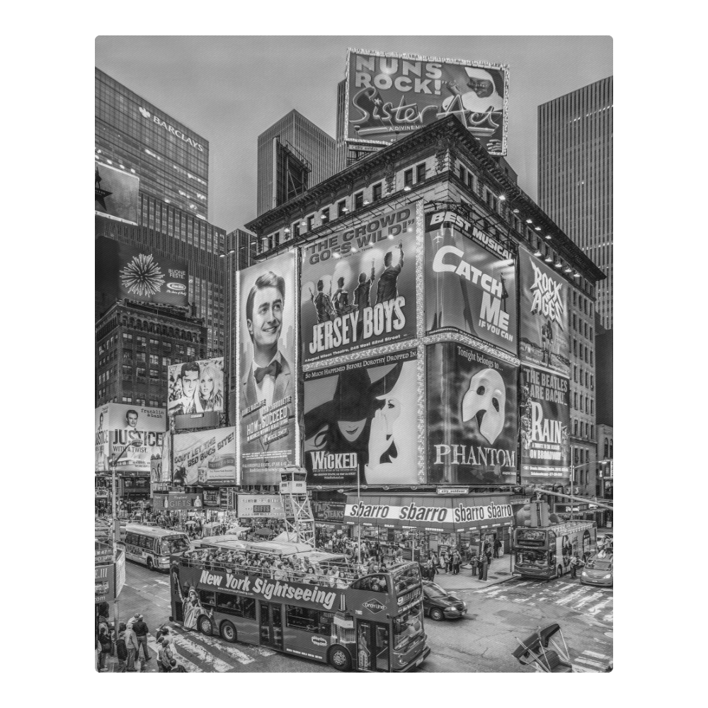 Times Square III Special Finale Edition B&W 3-Piece Bedding Set