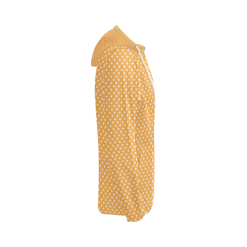 Yellow orange polka dots All Over Print Full Zip Hoodie for Women (Model H14)