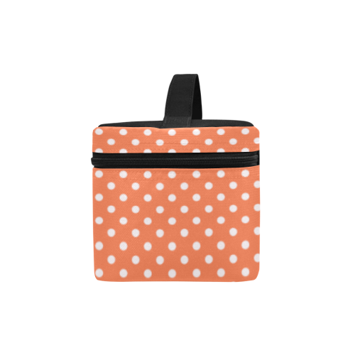 Appricot polka dots Cosmetic Bag/Large (Model 1658)